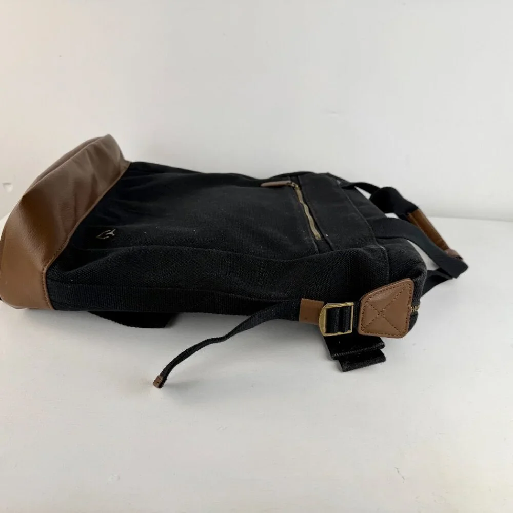 VESSEL Heavy Canvas and Faux Suede Synthetic Leather Backpack